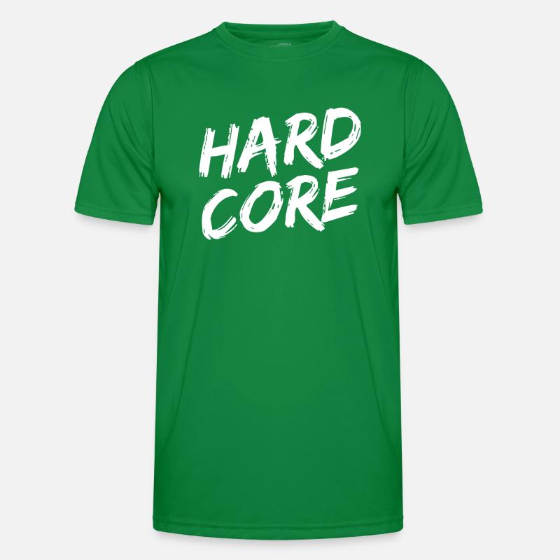 "HARDCORE" White Brush Font Men's Functional T-Shirt