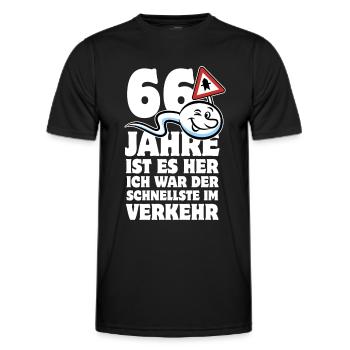 66 Jahre ist es her - der Schnellste im Verkehr - Männer Funktions-T-Shirt - Schwarz - Vorne - AI Model Male 178 dark (178cm)