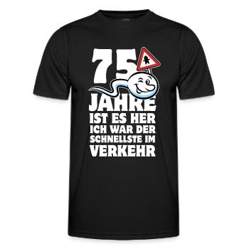 75 Jahre ist es her - der Schnellste im Verkehr - Männer Funktions-T-Shirt - Schwarz - Vorne - AI Model Male 178 dark (178cm)