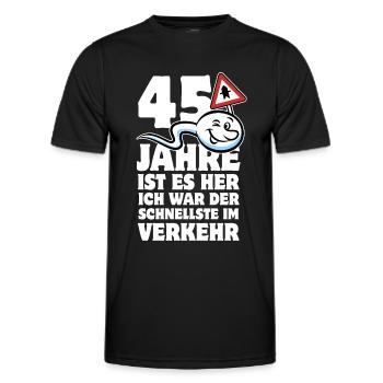 45 Jahre ist es her - der Schnellste im Verkehr - Männer Funktions-T-Shirt - Schwarz - Vorne - AI Model Male 178 dark (178cm)