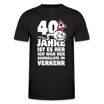 40 Jahre ist es her - der Schnellste im Verkehr - Männer Funktions-T-Shirt - Schwarz - Vorne - AI Model Male 178 dark (178cm)