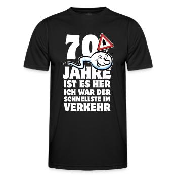 70 Jahre ist es her - der Schnellste im Verkehr - Männer Funktions-T-Shirt - Schwarz - Vorne - AI Model Male 178 dark (178cm)