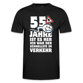 55 Jahre ist es her - der Schnellste im Verkehr - Männer Funktions-T-Shirt - Schwarz - Vorne - AI Model Male 178 dark (178cm)