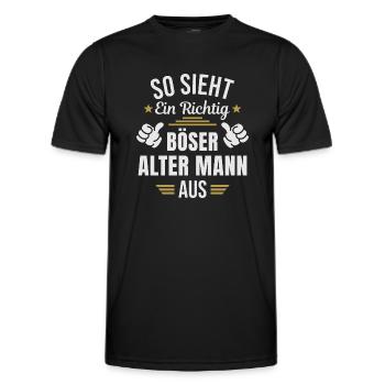 Böser Alter Mann Sarkasmus Spruch Lustig - Männer Funktions-T-Shirt - Schwarz - Vorne - AI Model Male 178 dark (178cm)