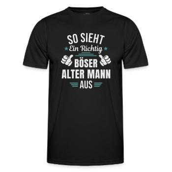 Böser Alter Mann Sarkasmus Spruch Lustig - Männer Funktions-T-Shirt - Schwarz - Vorne - AI Model Male 178 dark (178cm)