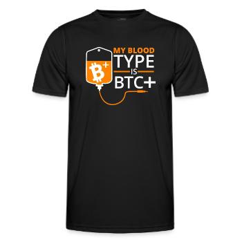 Bitcoin BTC Crypto Blockchain Coin Exchange Coin - T-shirt sport Homme - noir - Devant - AI Model Male 178 dark (178cm)