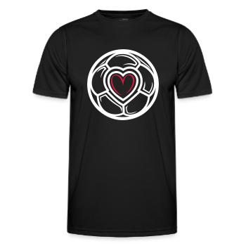 Soccer Heart Love - Men's Functional T-Shirt - black - Front - AI Model Male 178 dark (178cm)