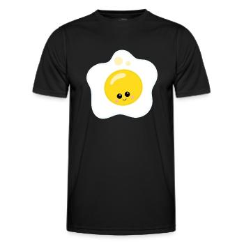 Oeuf au plat - T-shirt sport Homme - noir - Devant - AI Model Male 178 dark (178cm)