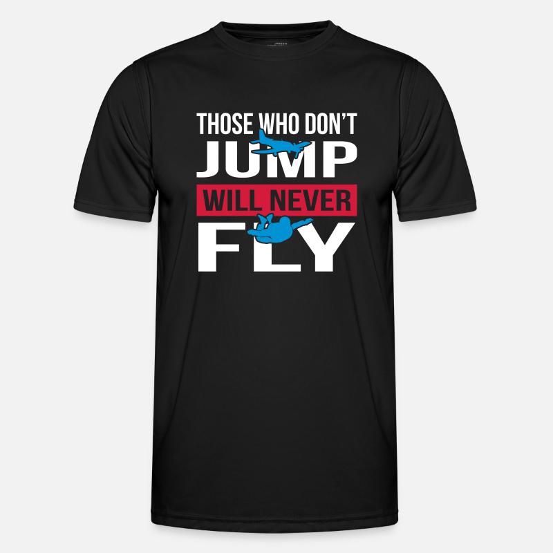 Will Never Fly Skydive - Men's Functional T-Shirt - black