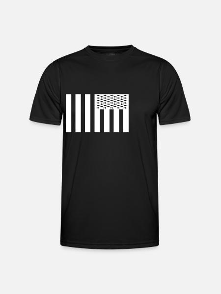 USA - Männer Funktions-T-Shirt - Schwarz