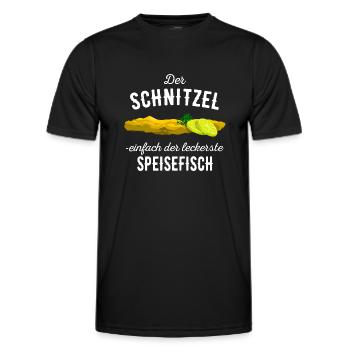 Der Schnitzel - weißer Text Edition - Männer Funktions-T-Shirt - Schwarz - Vorne - AI Model Male 178 dark (178cm)
