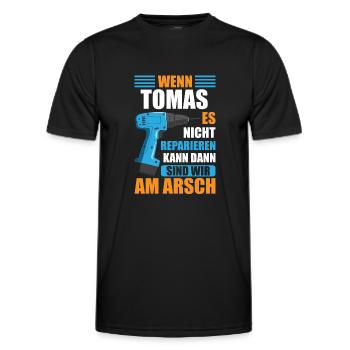 Tomas Vorname Name Geburtstag Reparieren - Männer Funktions-T-Shirt - Schwarz - Vorne - AI Model Male 178 dark (178cm)