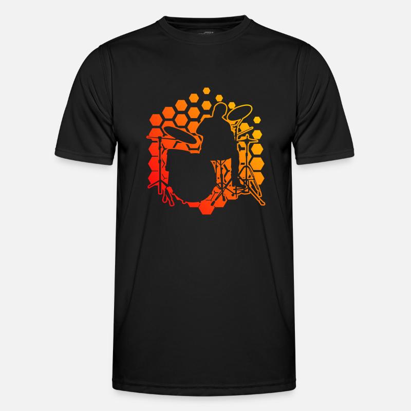 Drum Kit Drums Percussionist - Men's Functional T-Shirt - black