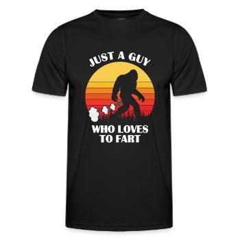 Juste un homme qui aime péter - Big Foot - T-shirt sport Homme - noir - Devant - AI Model Male 178 dark (178cm)
