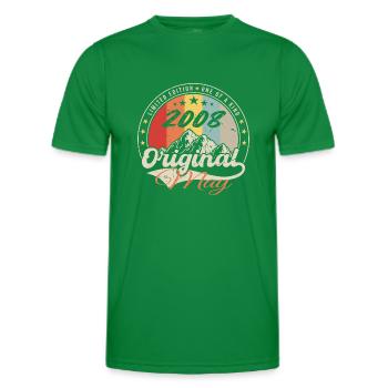 Mai 2008 | Jahrgang 2008 Jubiläum | Mai 2008 - Männer Funktions-T-Shirt - Kelly Green - Vorne - AI Model Male 178 dark (178cm)