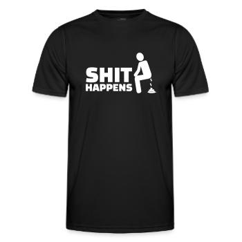 Shit happens - Männer Funktions-T-Shirt - Schwarz - Vorne - AI Model Male 178 dark (178cm)
