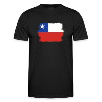 Chile Flagge Südamerika Chilenische Fahne Vintage - Männer Funktions-T-Shirt - Schwarz - Vorne - AI Model Male 178 dark (178cm)