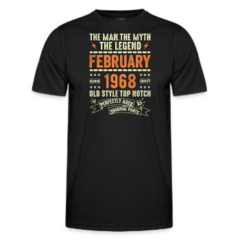 Februar 1968 - Februar 1968 Jahrestag Februar 1968 - Männer Funktions-T-Shirt - Schwarz - Vorne - AI Model Male 178 dark (178cm)