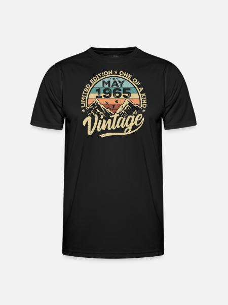 Fødselsdag Årgang maj 1965 original maj 1965 - Funktionsshirt til herrer - sort