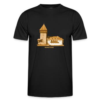 Konstanz Bodensee Baden-Württemberg Turm - Männer Funktions-T-Shirt - Schwarz - Vorne - AI Model Male 178 dark (178cm)