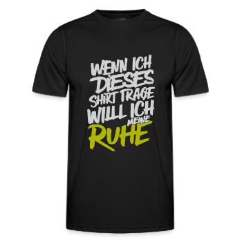 Ich will meine Ruhe, keine Störung, brauche Ruhe - Männer Funktions-T-Shirt - Schwarz - Vorne - AI Model Male 178 dark (178cm)