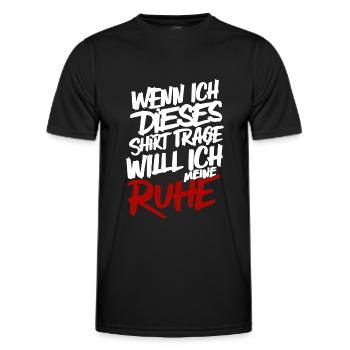 Ich will meine Ruhe, keine Störung, brauche Ruhe - Männer Funktions-T-Shirt - Schwarz - Vorne - AI Model Male 178 dark (178cm)