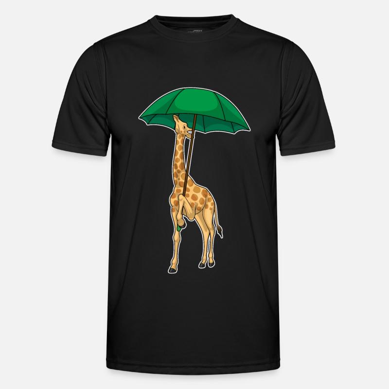 Giraffe Rain Umbrella - Men's Functional T-Shirt - black
