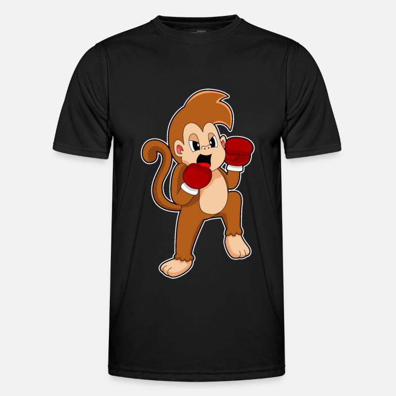 Affe Boxer Boxhandschuhe Boxen - Männer Funktions-T-Shirt - Schwarz