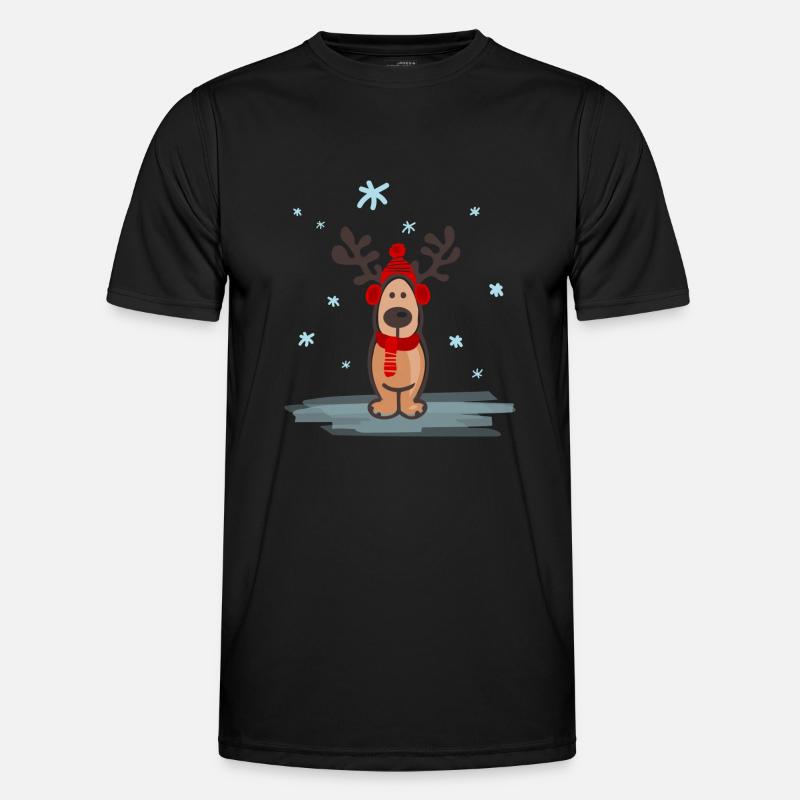 Weihnachten - Elch - Männer Funktions-T-Shirt - Schwarz
