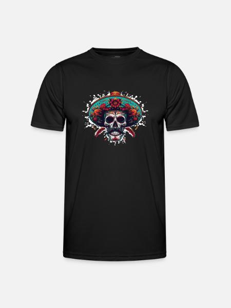Mexican Skull - Men's Functional T-Shirt - black