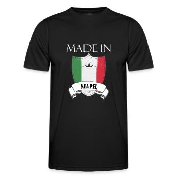 Made in Naples - Men's Functional T-Shirt - black - Front - AI Model Male 178 dark (178cm)
