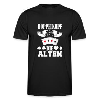 Doppelkopf Schafkopf Kartenspiel Stammtisch Alten - Männer Funktions-T-Shirt - Schwarz - Vorne - AI Model Male 178 dark (178cm)