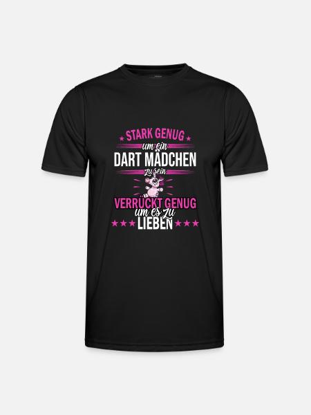 Dart Mädchen | Darts Dartspieler Damen Spruch - Männer Funktions-T-Shirt - Schwarz