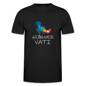 Hühner Vati Huhn - Männer Funktions-T-Shirt - Schwarz - Vorne - AI Model Male 178 dark (178cm)