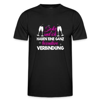 Sekt lustige Sprüche Spruch - Männer Funktions-T-Shirt - Schwarz - Vorne - AI Model Male 178 dark (178cm)