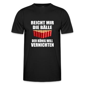 Beerpong Bierpong Beer Bier pong Trinkspiel - Männer Funktions-T-Shirt - Schwarz - Vorne - AI Model Male 178 dark (178cm)