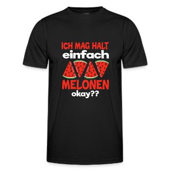 Melonen Liebhaber Wassermelone Melone - Männer Funktions-T-Shirt - Schwarz - Vorne - AI Model Male 178 dark (178cm)