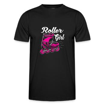 Roller Girl Inline Skates Damen Rollen Skatend - Männer Funktions-T-Shirt - Schwarz - Vorne - AI Model Male 178 dark (178cm)