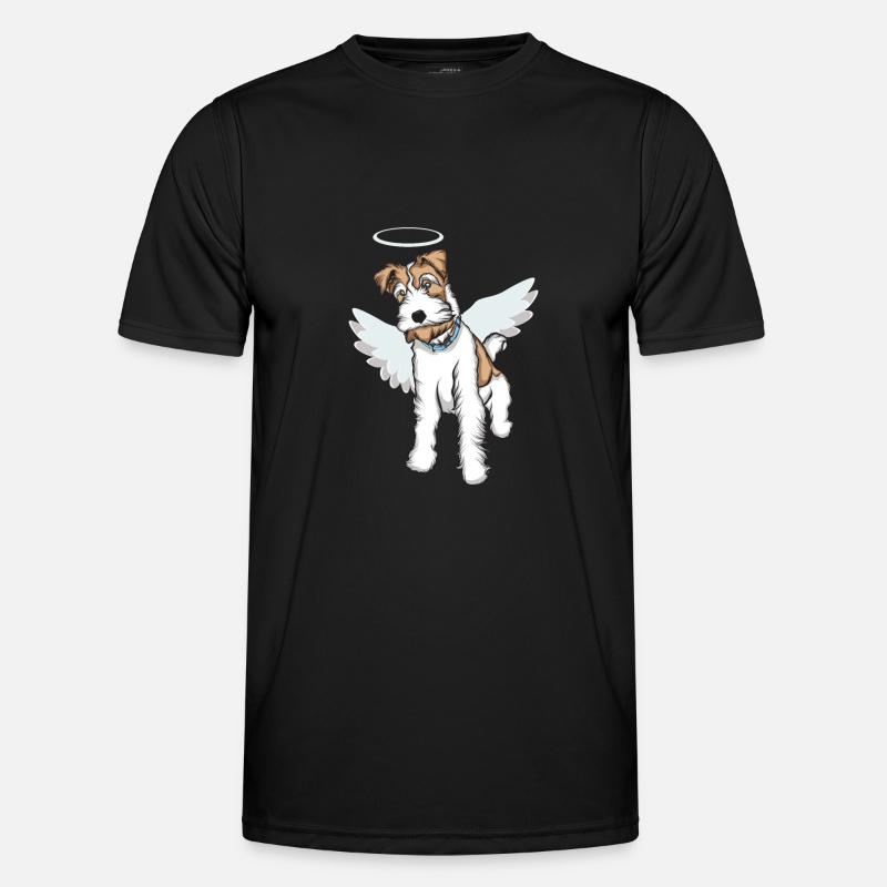 Foxterrier Drahthaar Engel | Foxterrier T-Shirt - Männer Funktions-T-Shirt - Schwarz