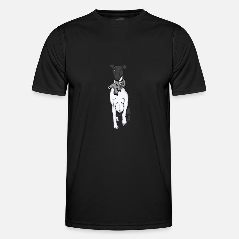 Foxterrier Drahthaar Kuscheltier - Männer Funktions-T-Shirt - Schwarz