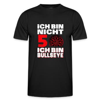 Ich Bin Nicht 50 Ich Bin Bullseye | Herren Dart - Männer Funktions-T-Shirt - Schwarz - Vorne - AI Model Male 178 dark (178cm)