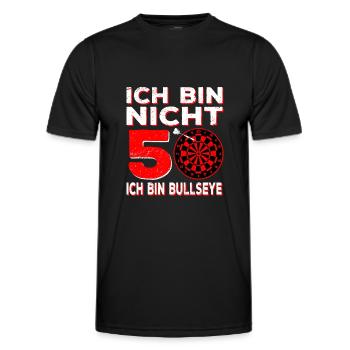 Ich Bin Nicht 50 Ich Bin Bullseye | Herren Dart - Männer Funktions-T-Shirt - Schwarz - Vorne - AI Model Male 178 dark (178cm)