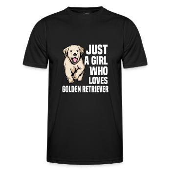 Golden-Retriever | Golden Retriever - Männer Funktions-T-Shirt - Schwarz - Vorne - AI Model Male 178 dark (178cm)