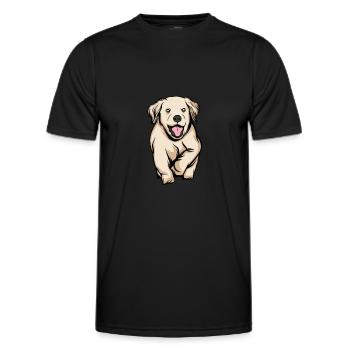 Golden-Retriever | Golden Retriever - Männer Funktions-T-Shirt - Schwarz - Vorne - AI Model Male 178 dark (178cm)