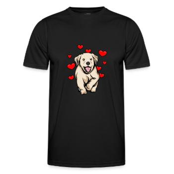 Golden-Retriever | Golden Retriever - Männer Funktions-T-Shirt - Schwarz - Vorne - AI Model Male 178 dark (178cm)