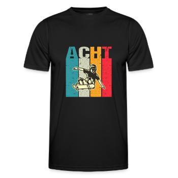 Ich bin schon 8 | 8. Geburtstag Jungen Skateboard - Männer Funktions-T-Shirt - Schwarz - Vorne - AI Model Male 178 dark (178cm)