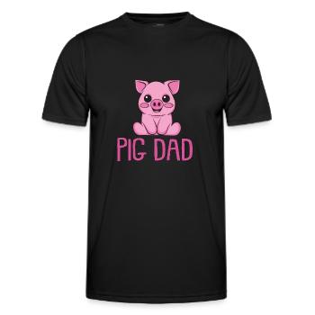 Domestic pig Wild boar farmer farm | Pig - Men's Functional T-Shirt - black - Front - AI Model Male 178 dark (178cm)