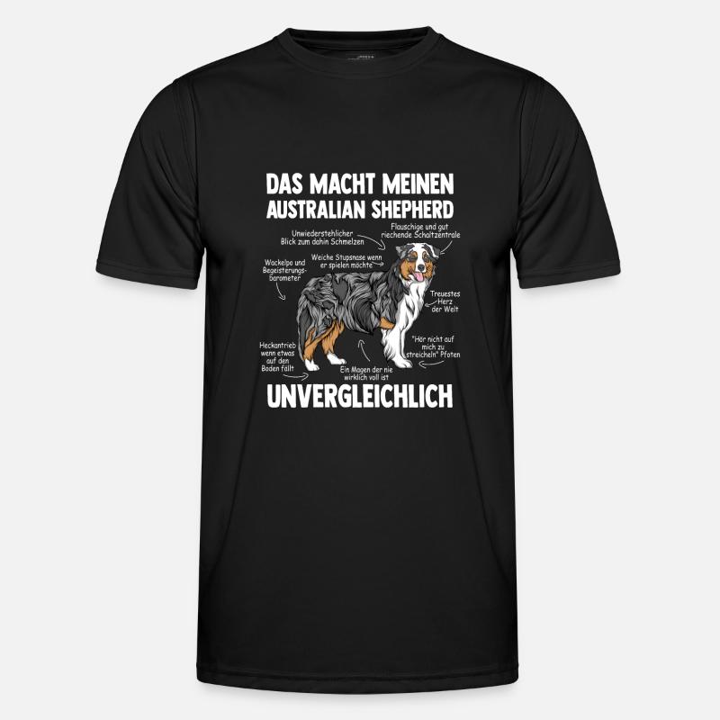 Australian Shepherd Aussie - Männer Funktions-T-Shirt - Schwarz