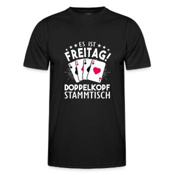 Doppelkopf - Männer Funktions-T-Shirt - Schwarz - Vorne - AI Model Male 178 dark (178cm)