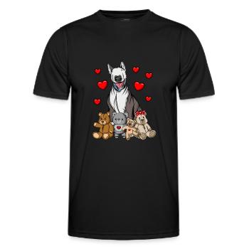 Bull terrier - T-shirt sport Homme - noir - Devant - AI Model Male 178 dark (178cm)